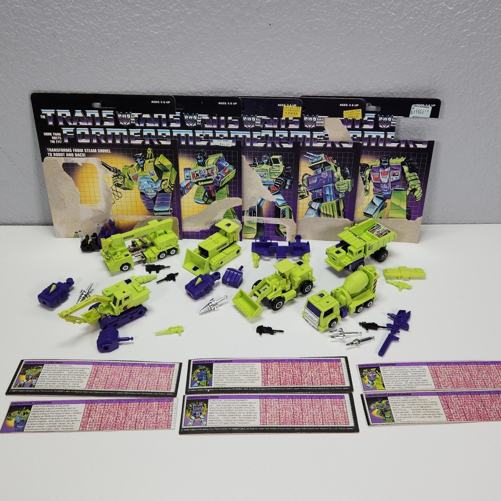 Transformers G1 Devastator 99% Complete Constructicons + Tech Specs